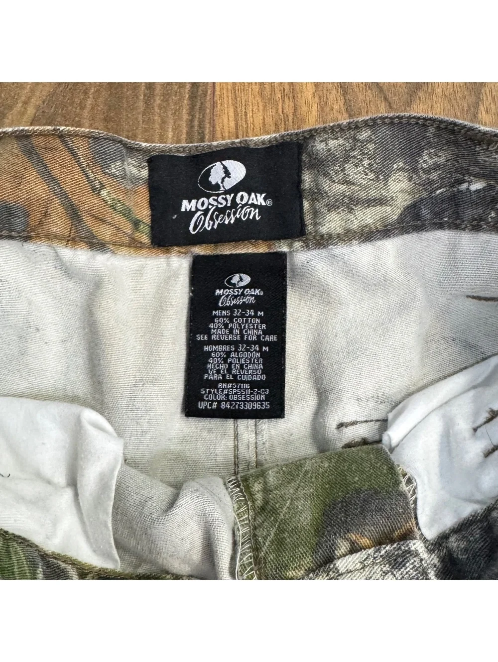 Mossy Oak Obsession Men’s Camo Cargo Hunting Pants 32-34 Adjustable Hem